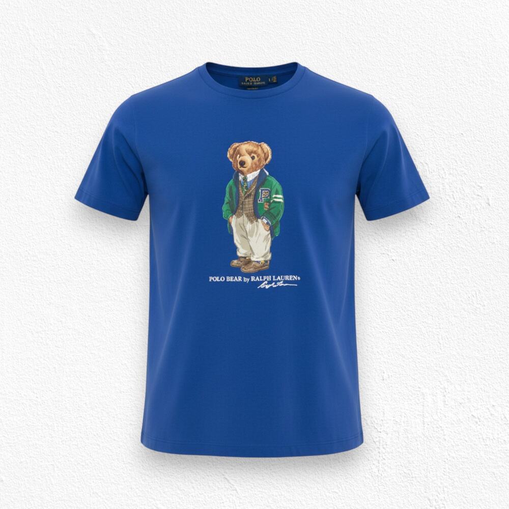 Polo Ralph Lauren Polo Bear T Shirt Blue Classic Fit Preppy Bear Top Size Large